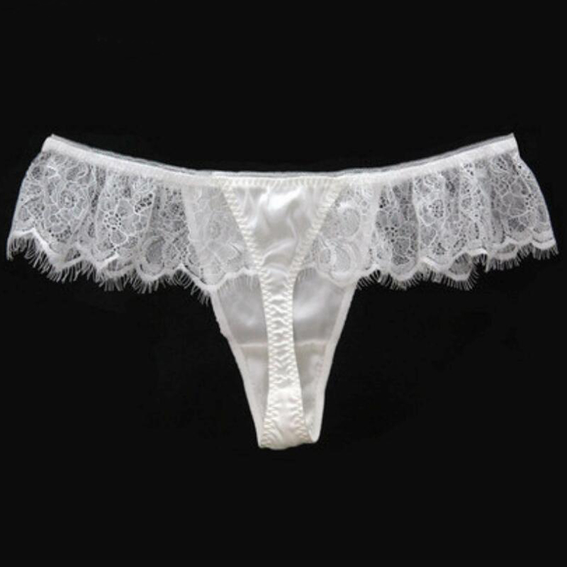 100% Silk women Underwear PANTIES high quality Black Sexy LACE ladies thong G-string TANGA calcinha briefs underwear hipster